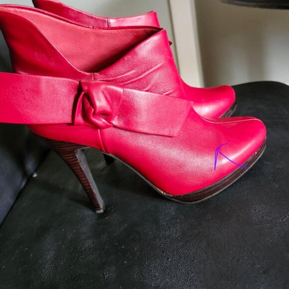 Aldo Ankle Boots Red - Picture 3 of 5